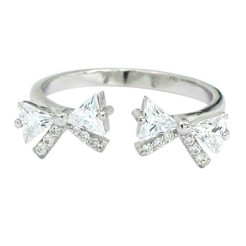 Fashion bow crystal ring